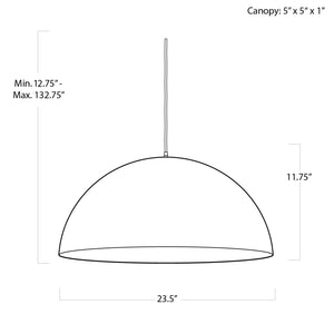 Sigmund 23" One Light Large Pendant, Blackened Steel