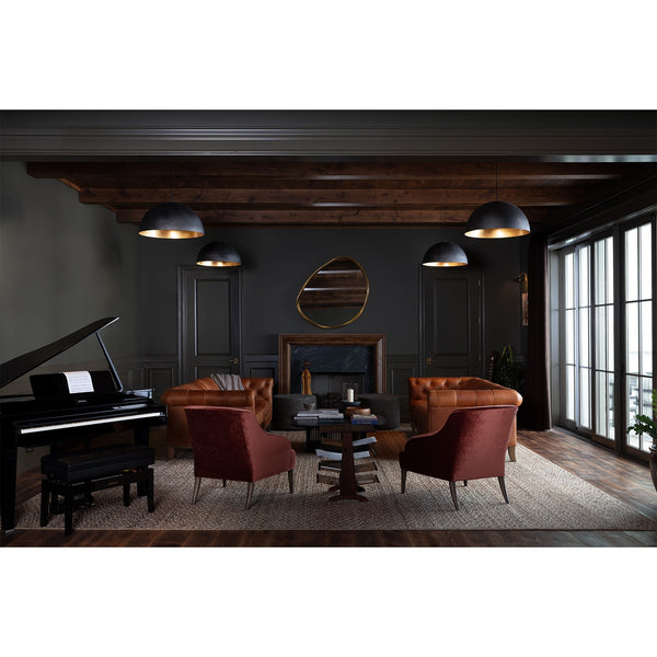 Sigmund 23" One Light Large Pendant, Blackened Steel