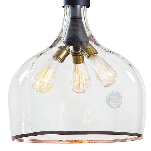 Demi John 14" Three Lights Large Pendant, Clear