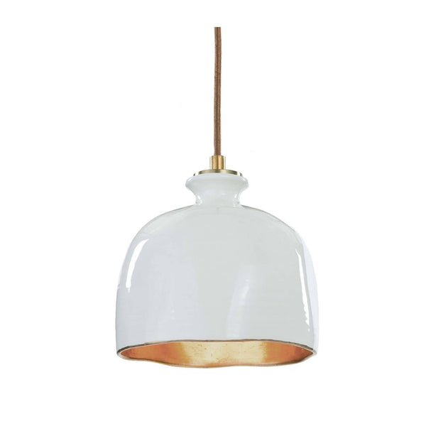 Bianca Ceramic 8" One Light Pendant, White