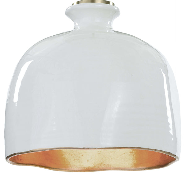 Bianca Ceramic 8" One Light Pendant, White