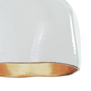 Bianca Ceramic 8" One Light Pendant, White