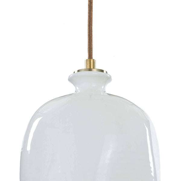 Bianca Ceramic 8" One Light Pendant, White