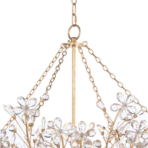 Cheshire Basin 27" Six Lights Chandelier, Gold Leaf