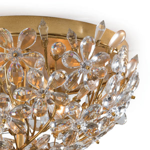 Cheshire 14" Two Light Flush Mount, Gold Leaf