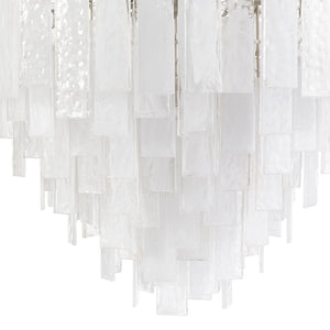 Glacier 31" Sixteen Lights Large Chandelier, Clear / Polished Nickel