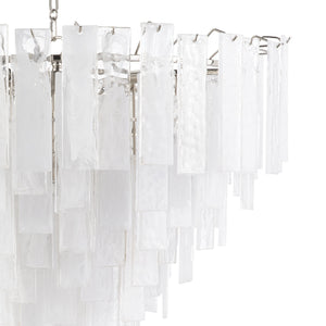Glacier 31" Sixteen Lights Large Chandelier, Clear / Polished Nickel