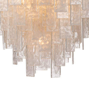 Glacier 31" Sixteen Lights Large Chandelier, Clear