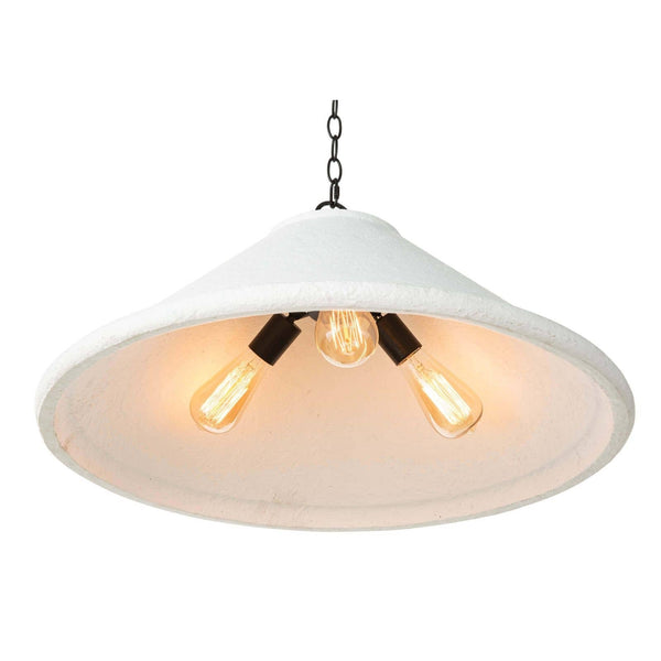 Billie Concrete 25" Three Lights Large Pendant, White