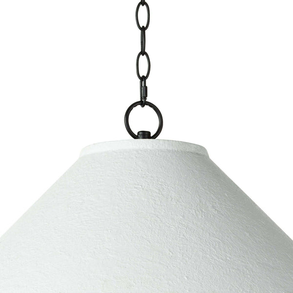 Billie Concrete 25" Three Lights Large Pendant, White