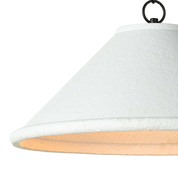 Billie Concrete 25" Three Lights Large Pendant, White