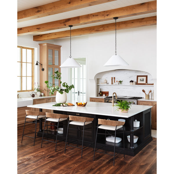 Billie Concrete 25" Three Lights Large Pendant, White