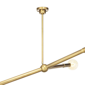 Talon 51" Three Lights Chandelier, Natural Brass
