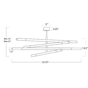 Wick 56" Eight Lights Chandelier, Oil Rubbed Bronze