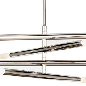 Wick 56" Eight Lights Chandelier, Polished Nickel