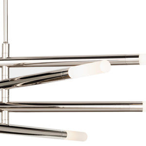 Wick 56" Eight Lights Chandelier, Polished Nickel