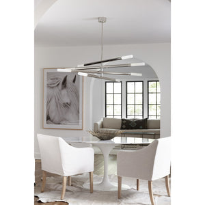 Wick 56" Eight Lights Chandelier, Polished Nickel