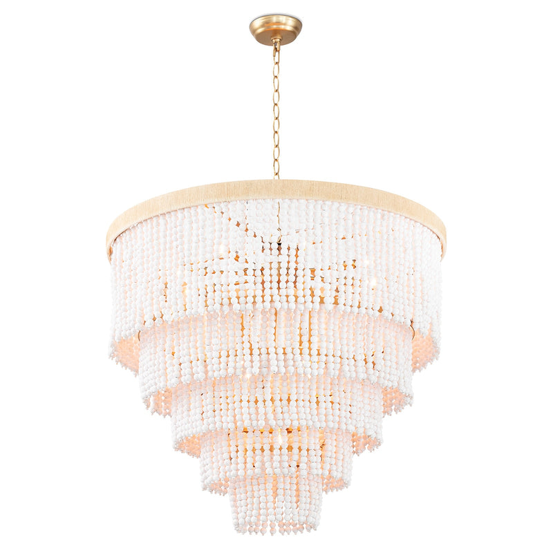 Waterfall 32" Thirteen Lights Chandelier, White