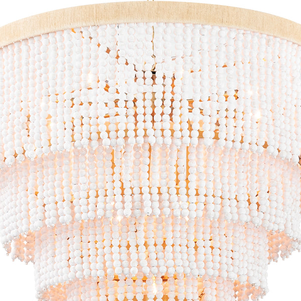 Waterfall 32" Thirteen Lights Chandelier, White