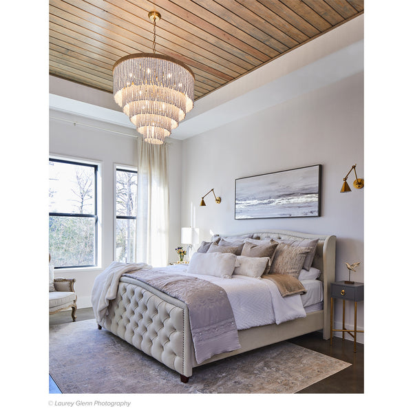 Waterfall 32" Thirteen Lights Chandelier, White