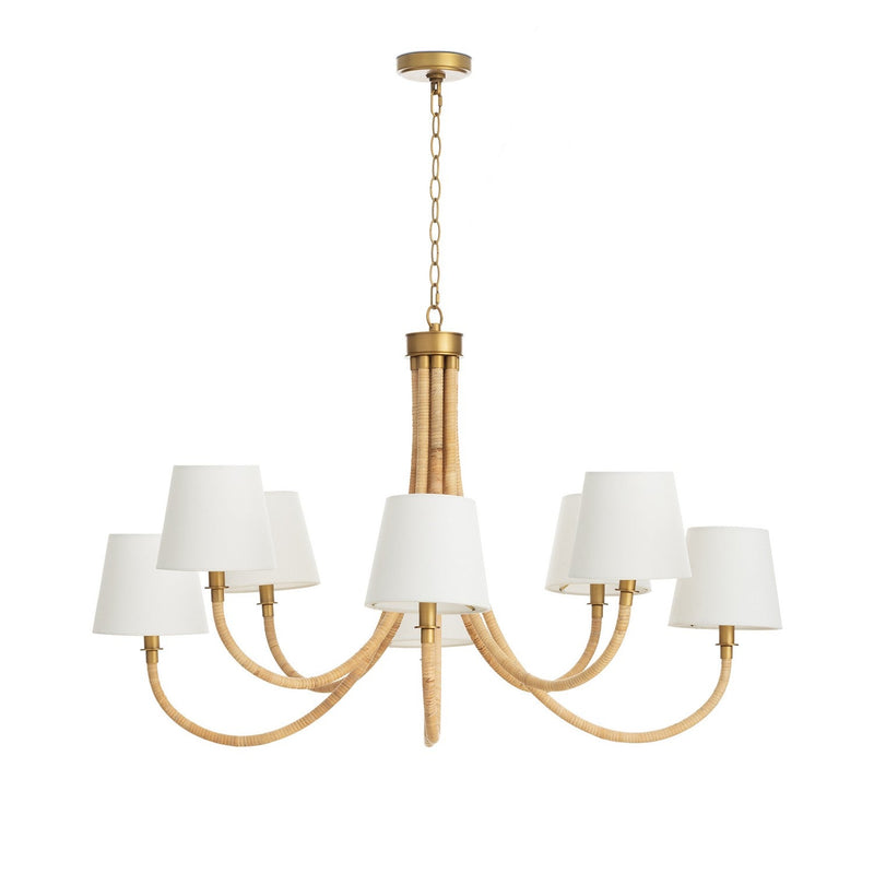 Treble 43" Eight Lights Chandelier, Natural