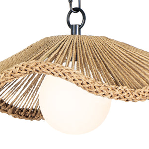 Provence Cafe 15" One Light Small Pendant, Natural