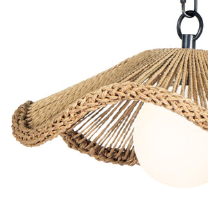 Provence Cafe 15" One Light Small Pendant, Natural