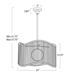 Nimes 22" One Light Pendant, Natural
