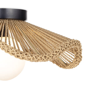 Provence Cafe 15" One Light Flush Mount, Natural