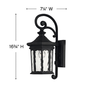 Sentry 7" One Light Medium Wall Mount Lantern, Museum Black