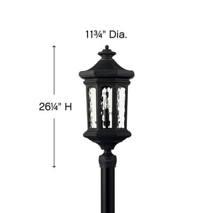 Sentry 12" Four Lights Large Post Mount Lantern, Museum Black