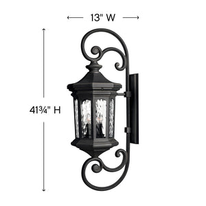 Sentry 13" Four Lights Double XL Wall Mount Lantern, Museum Black