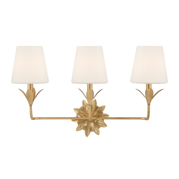 Laurel 25" Three Light Bath, Antique Gold