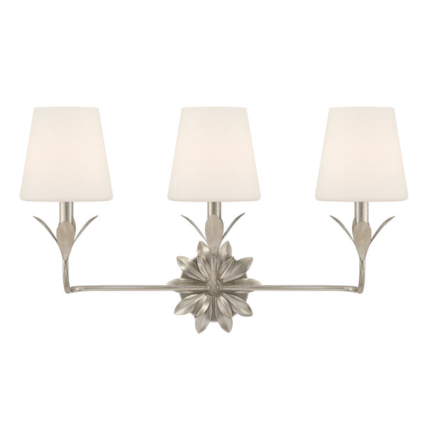 Laurel 25" Three Light Bath, Antique Silver