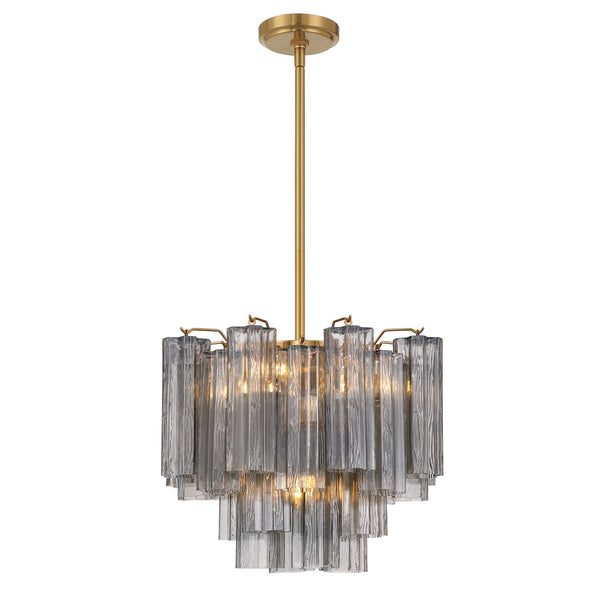 Adler 17.75" Four Light Mini Chandelier, Aged Brass