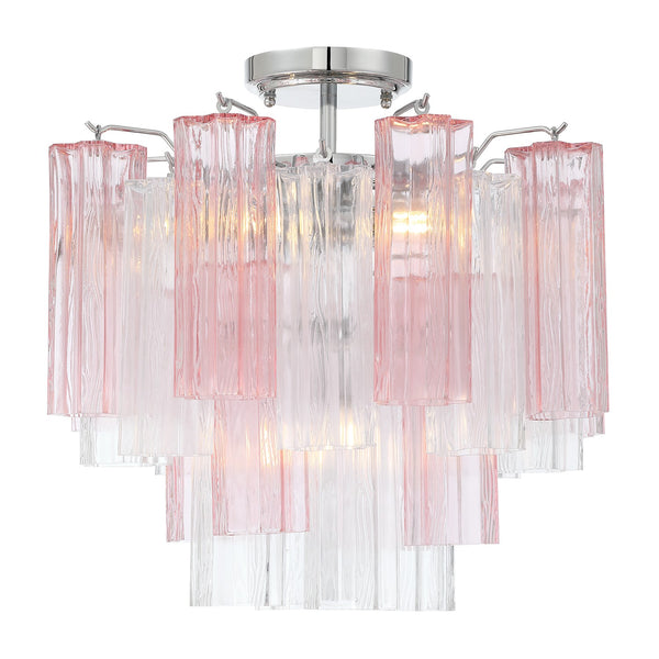 Adler 17.75" Four Light Semi Flush Mount, Polished Chrome
