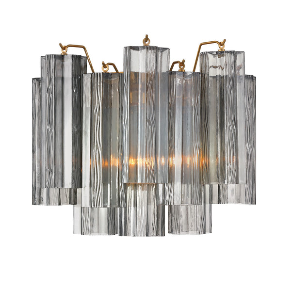 Adler 14.5" Two Light Wall Sconce, Aged Brass