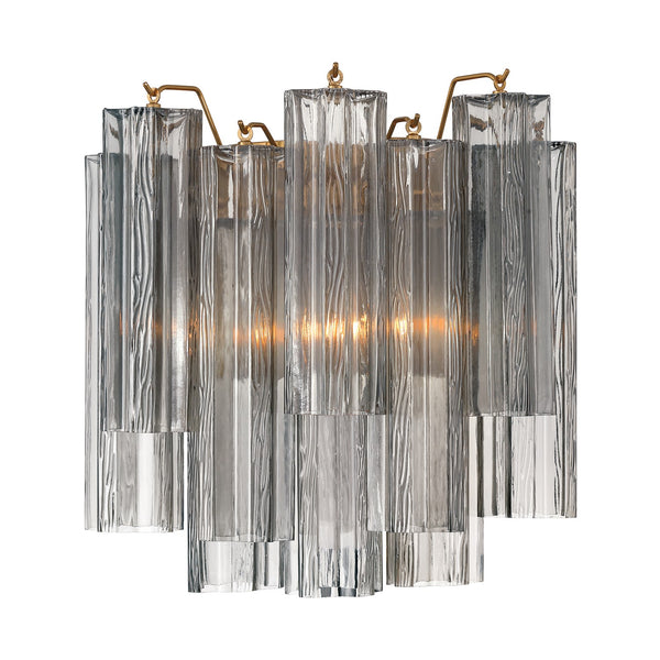 Adler 14.5" Two Light Wall Sconce, Aged Brass