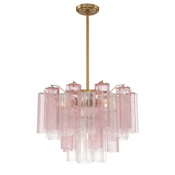 Adler 19.75" Six Light Chandelier, Aged Brass