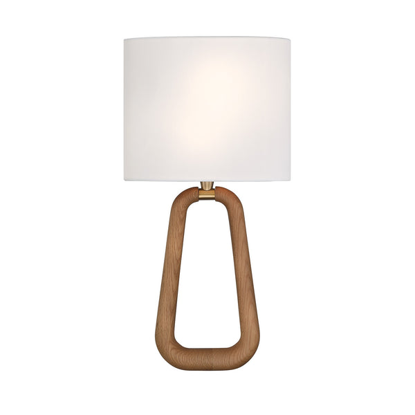 Clara 10" Two Light Wall Sconce, Aged Brass and Wood