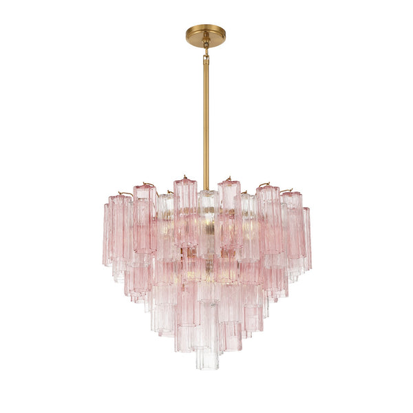 Adler 26.75" 12 Light Chandelier, Aged Brass