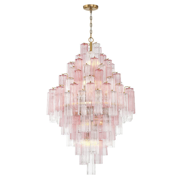 Adler 31.5" 20 Light Chandelier, Aged Brass