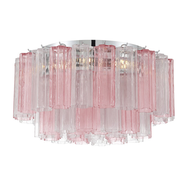 Adler 22.25" Seven Light Flush Mount, Polished Chrome