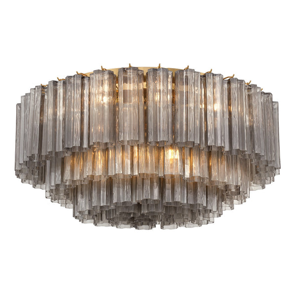 Adler 32" 16 Light Flush Mount, Aged Brass