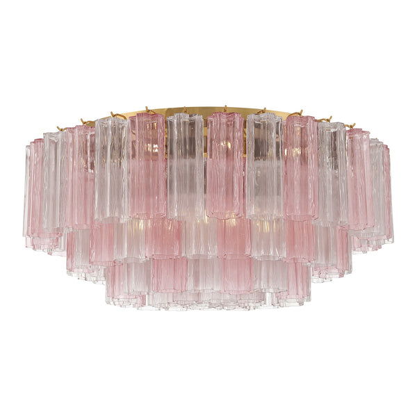 Adler 32" 16 Light Flush Mount, Aged Brass