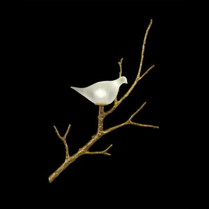 White Lazurite Dove and Brass Wall Sconce II, Clear