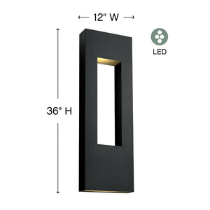 Draco 12" Extra Large Wall Mount Lantern, Satin Black