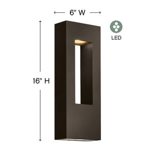 Draco 6" Medium Wall Mount Lantern, Bronze