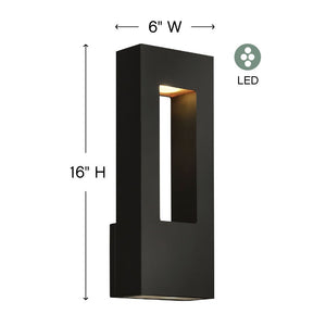 Draco 6" Medium Wall Mount Lantern, Satin Black