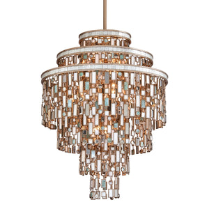 Davenport 13 Light Chandelier, Champagne Leaf
